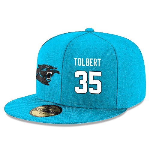 NFL Carolina Panthers #35 Mike Tolbert Snapback Adjustable Player Hat - Blue/White